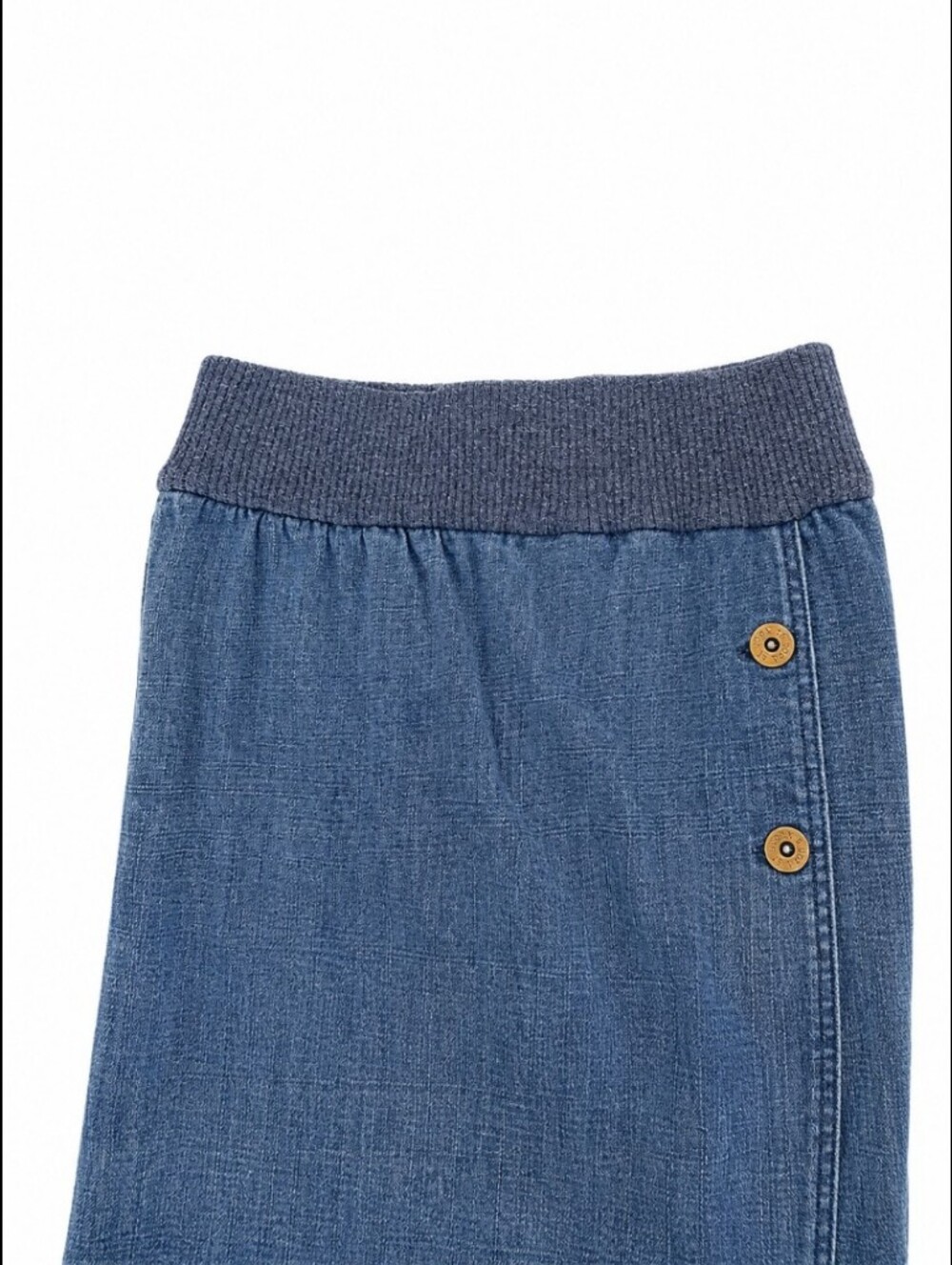 St John Sport Denim Button Front Midi Skirt Pleated Size 14 - Picture 8 of 8